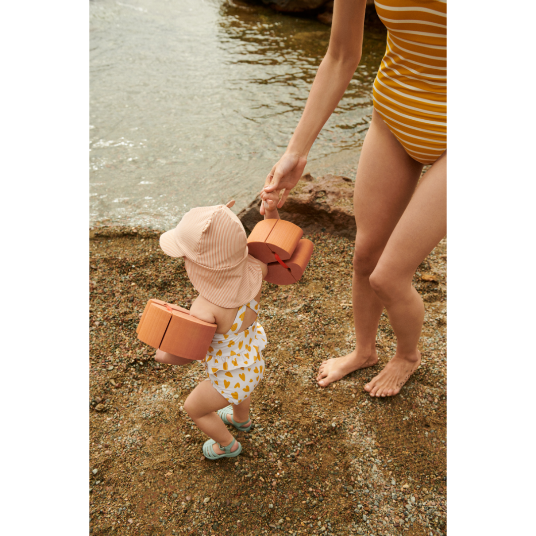 Liewood Siena Seersucker Sun Hat - Sea Blue / White