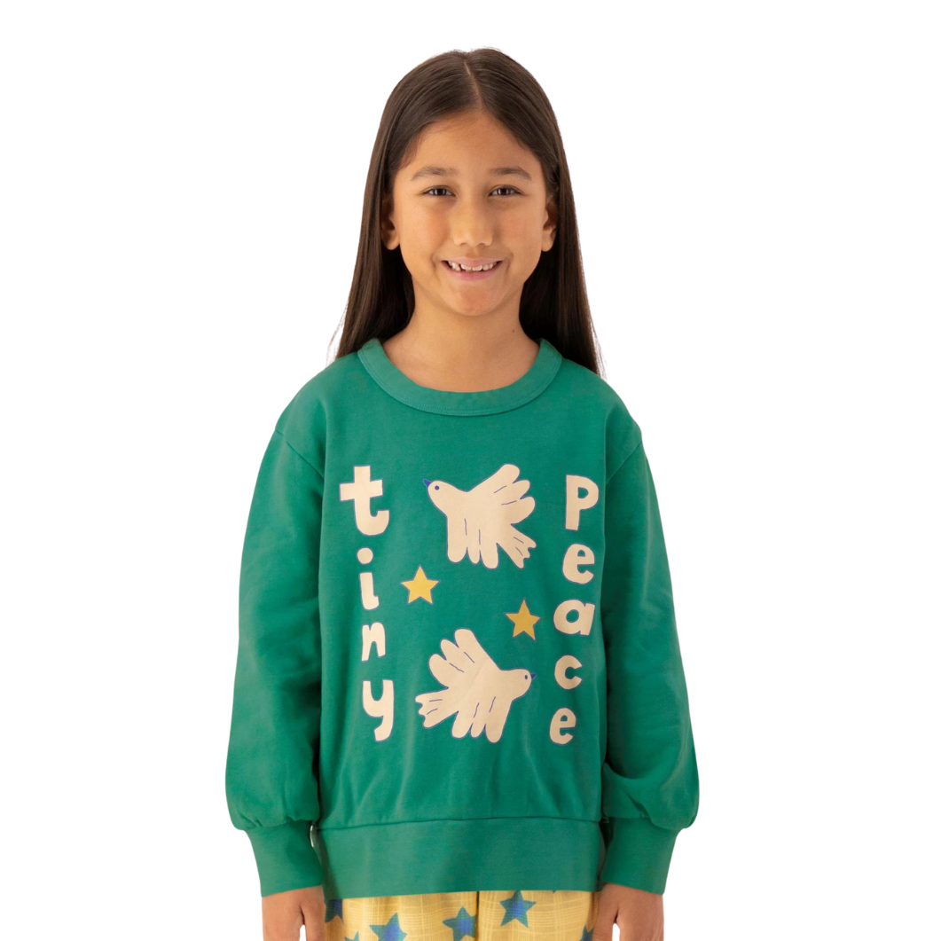 Tiny Cottons Tiny Peace Sweatshirt - Deep Green