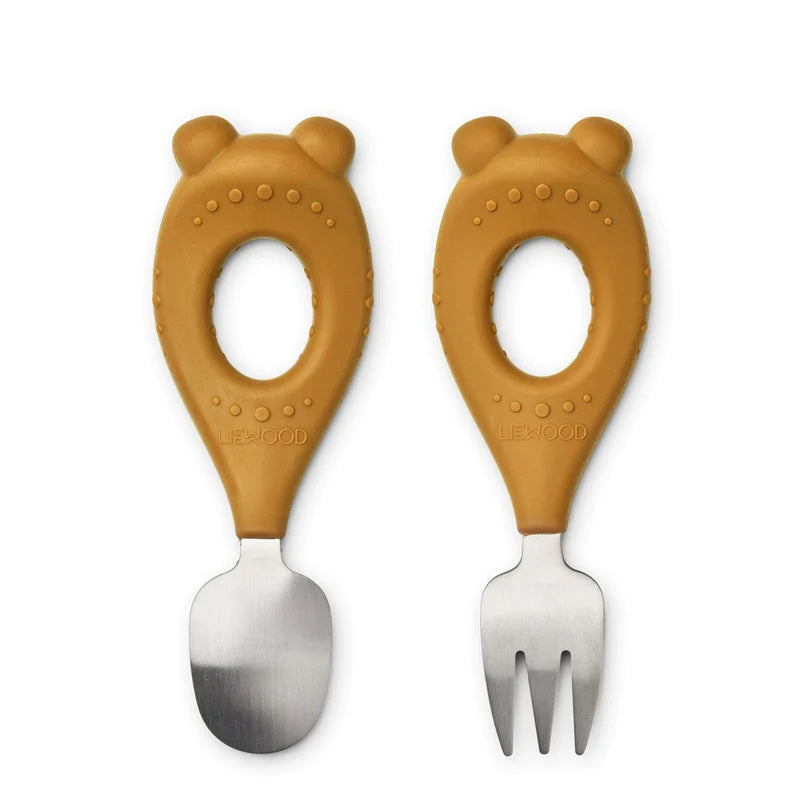 Liewood Stanley Baby Cutlery Set - Golden Caramel