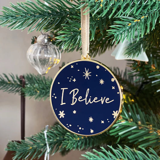 Clara and Macy - I Believe Enamel Christmas Tree Decoration