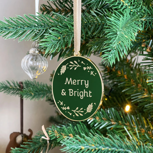 Clara & Macy - Merry And Bright Enamel Christmas Tree Decoration