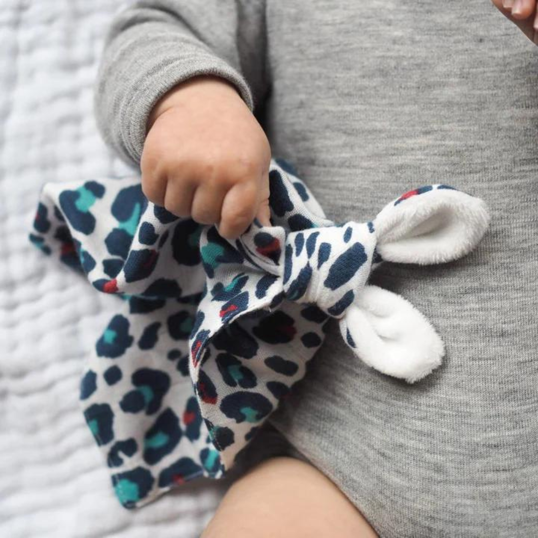 Etta Loves Blue Leopard Comforter - for 5+ month old babies