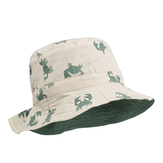 Liewood Sander Reversible Sun Hat - Crab Sandy / Peppermint