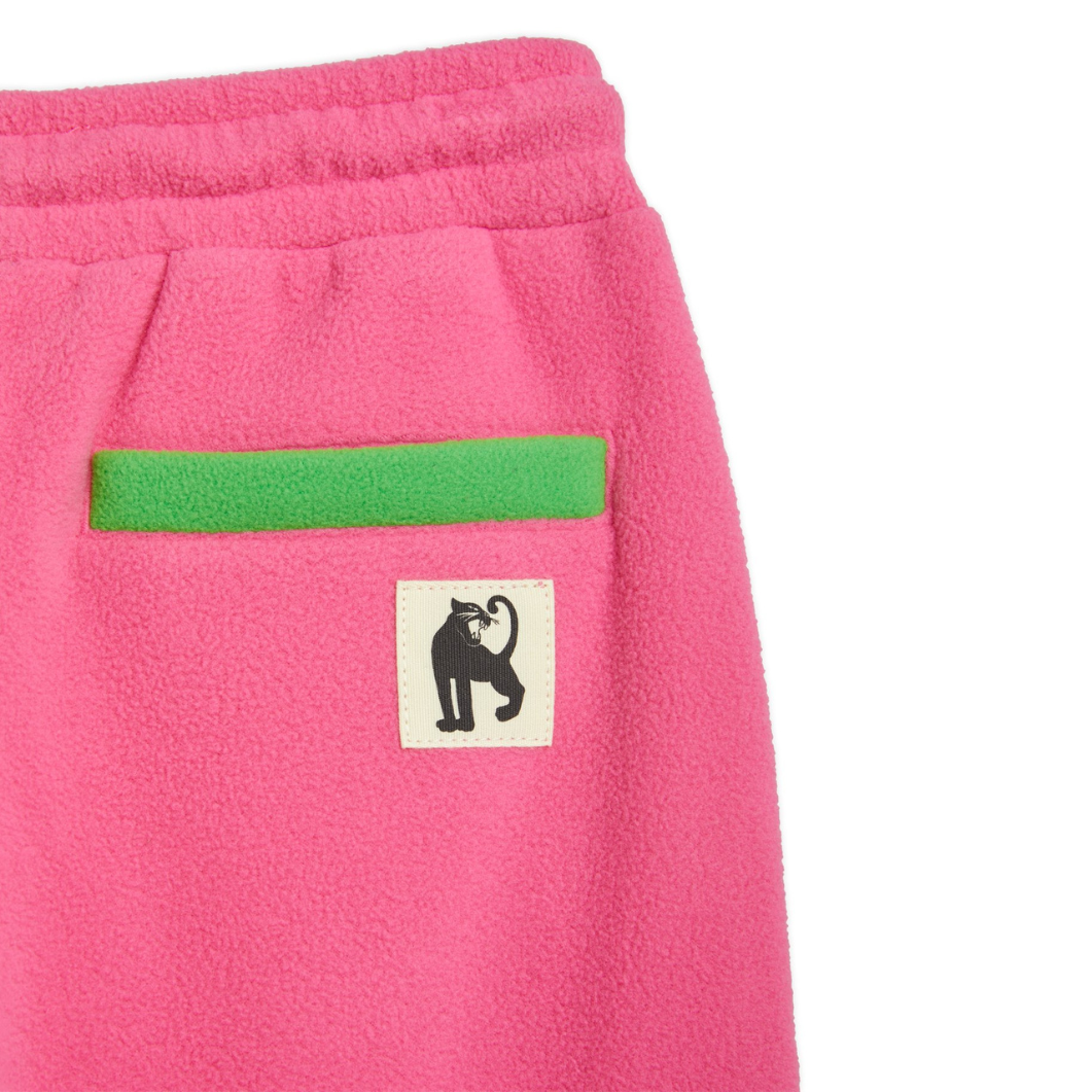 Mini Rodini Fleece Panel Trousers - Pink/Green