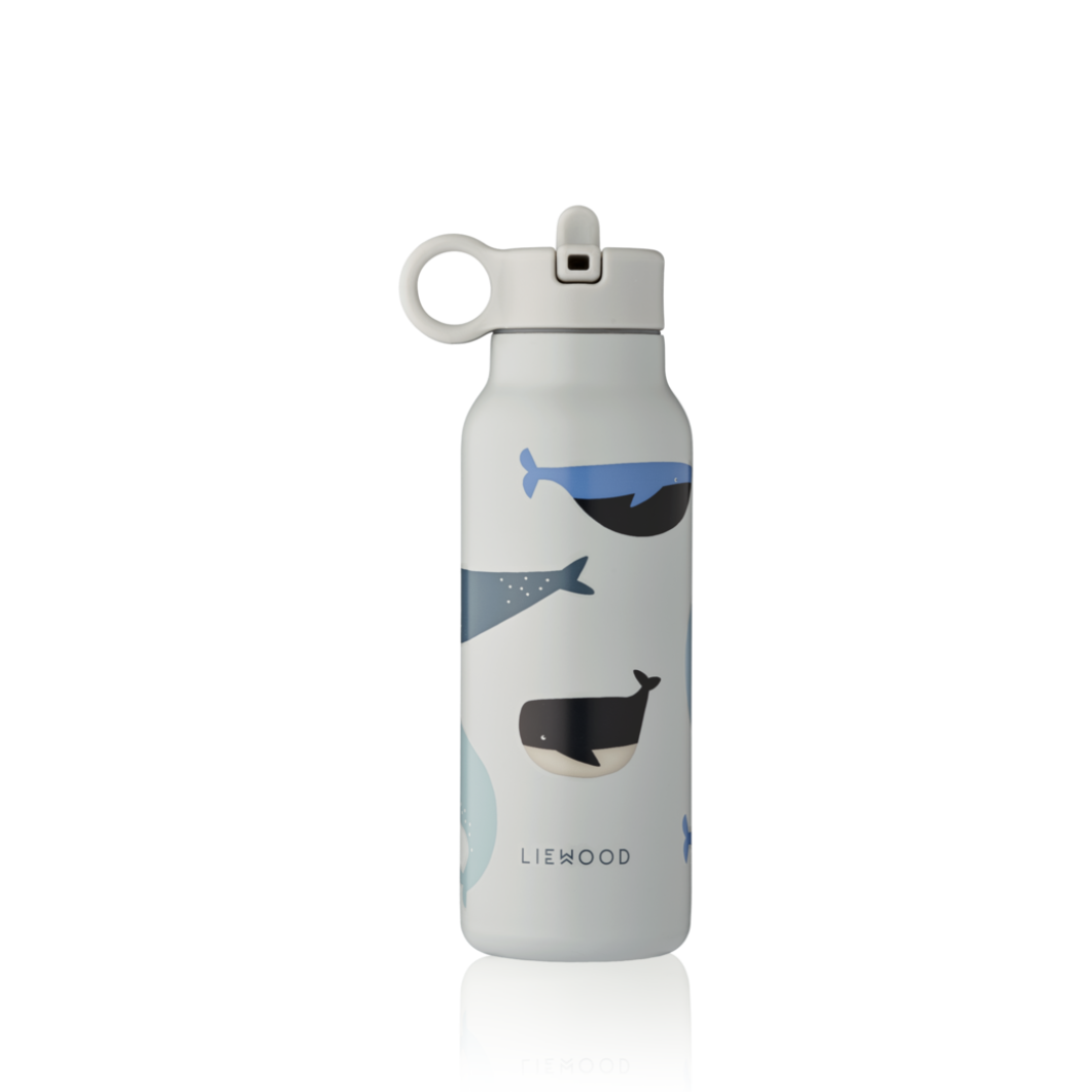 Liewood Falk Water Bottle 350ml - Whale / Cloud Blue