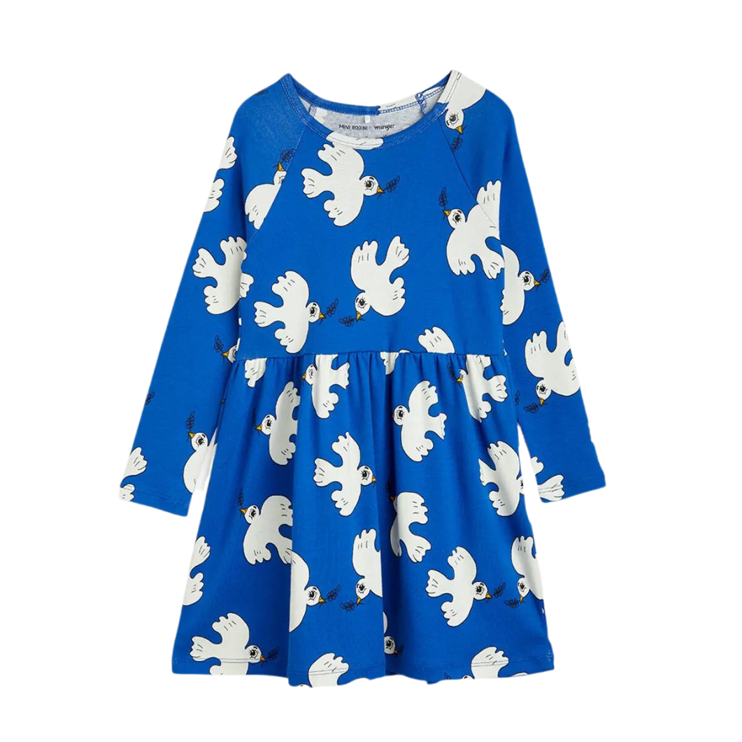 Mini Rodini x Wrangler - Peace Dove Dress - Blue
