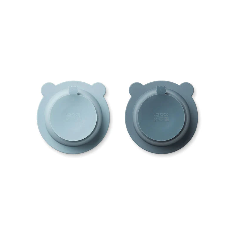 Liewood Peony Suction Bowls - Sea Blue / Whale Mix