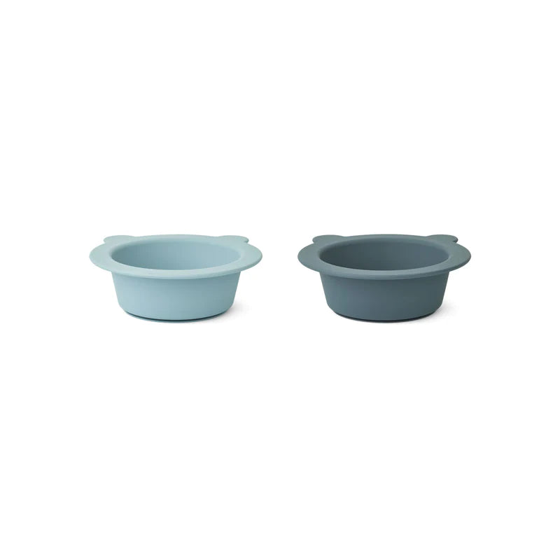 Liewood Peony Suction Bowls - Sea Blue / Whale Mix