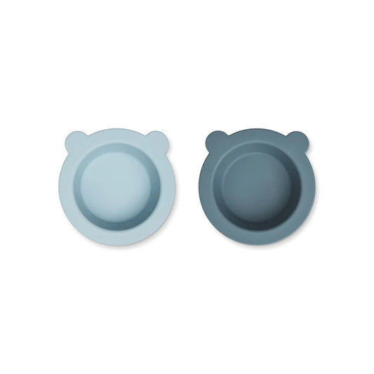 Liewood Peony Suction Bowls - Sea Blue / Whale Mix
