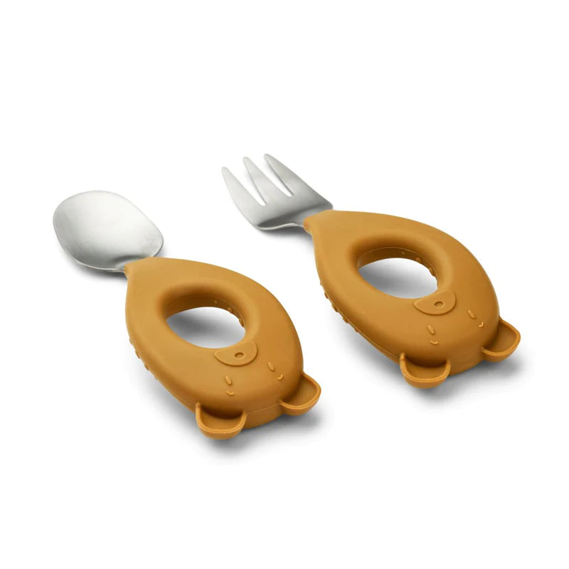 Liewood Stanley Baby Cutlery Set - Golden Caramel